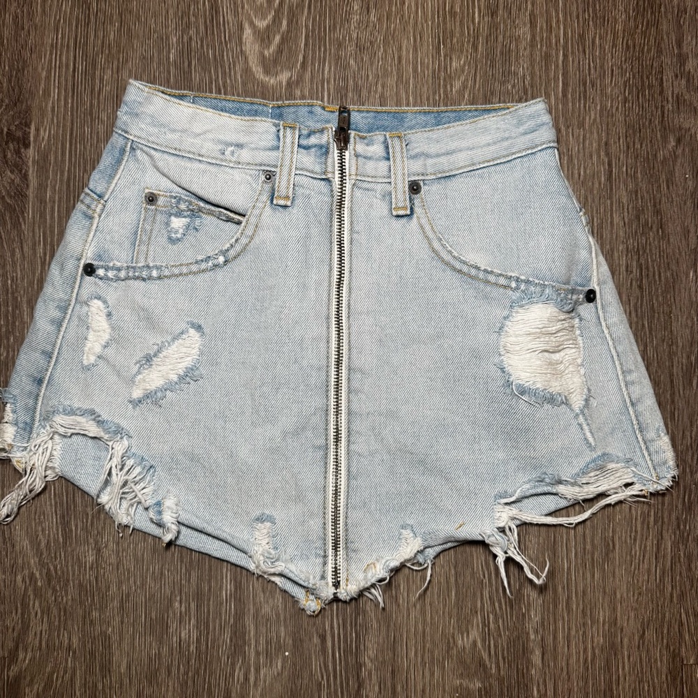 Carmar Distressed Light Blue Denim Shorts